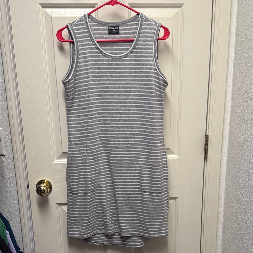 32 Degrees Cool Gray Striped Dress (S)